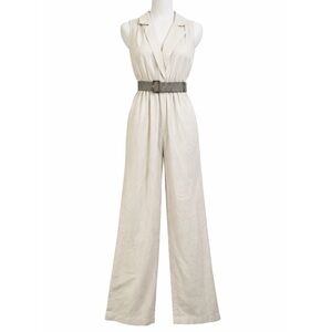 Sincerely Jules Sleeveless Belted Jumpsuit With Pockets